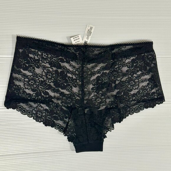 NEW Bundle of 2 PINK Victoria's Secret Black No-Show Lacie Cheeky Panties Size L - Picture 4 of 5